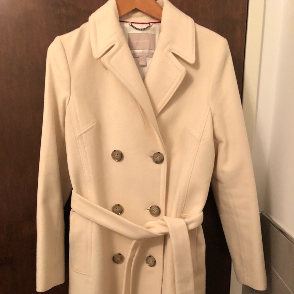 Banana Republic Ivory Wool Coat